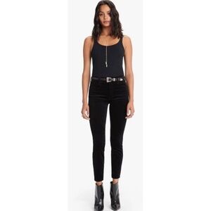 Mother Jeans Womens 25 High Waisted Looker Ankle Soft Skills Black Velvet